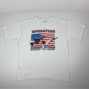 Vintage Operation Desert Storm T-Shirt Support Troops 90s Single Stitch Tee XL